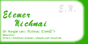 elemer michnai business card